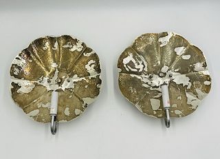 Pair of Scalloped Metal Sconces