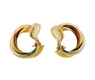 Cartier Trinity 18K Tri Color Gold Earrings