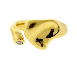 Tiffany &amp; Co Peretti Full Heart Diamond 18k Gold Ring