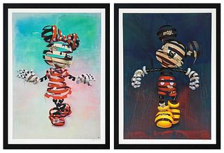 Super A (Stefan Thelen) ENCAGED MICKEY & ENCAGED MINNIE DIPTYCH 2020