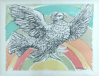 After Pablo Picasso 'Arc en Ciel (Colombe Volant) - 1952, Signed & numbered Lithograph