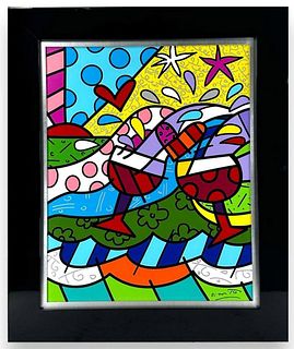 Romero Britto "Wine Country Red - 2011" Signed & numbered giclee on canvas