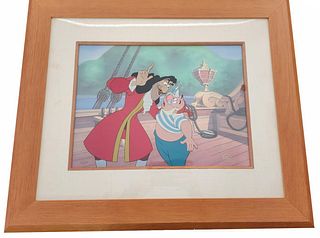 EXTREMELY RARE PETER PAN DISNEY PAINTED CEL 215/500 CAPTAIN HOOK & MR. SMEE 1989