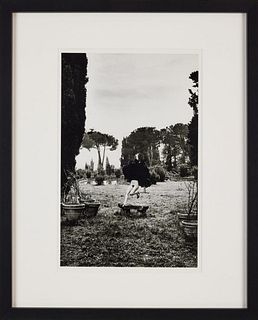 Helmut Newton, In a garden near Rome, 1977 - Hand signed from special collection 1979