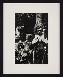 Helmut Newton 'Pere Lachaise Tomb of Talma 1977' Hand Signed