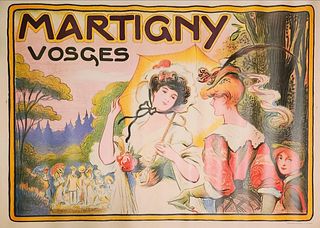 ORIGINAL VINTAGE POSTER -Lucien Metivet "Martigny" 1900's