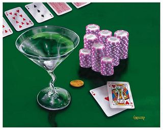 MICHAEL GODARD 'TEXAS HOLD 'EM' SIGNED & NUMBERED, LIMITED EDITION GICLEE ON CANVAS