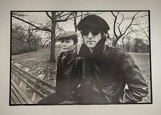 Allan Tannenbaum, John Lennon and Yoko Ono,  Central Park 1980 Silver Gelatin