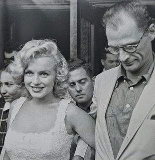 Marilyn Monroe leaving the hospital with Arthur Miller, 1957
