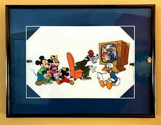Disney Animation Art Original Production Cel Micky & Minnie -Donald -Wolf 3 Pigs