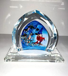 Disney Fine Art Glass, "Fantasia" Hand Painted Art