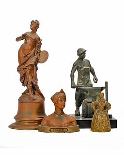 European Bronze Figure of a Goddess, with others.