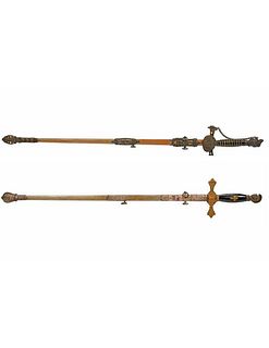 Two Masonic Ceremonial Swords.
