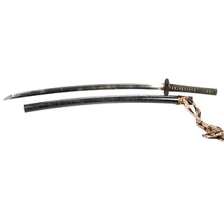 Japanese Sword with Gold-Inlaid Band, c. 19th Century