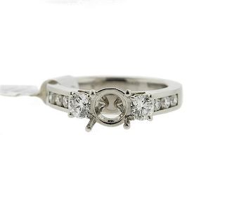 Martin Flyer Platinum 18k Diamond Engagement Ring Setting