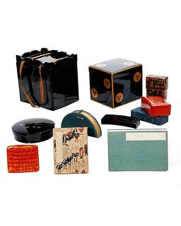 Collection of Japanese Lacquer Boxes/Games.