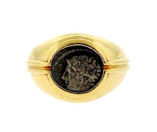 Bvlgari Bulgari 18K Gold Ancient Coin Ring