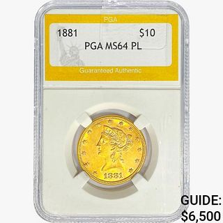 1881 $10 Gold Eagle PGA MS64 PL