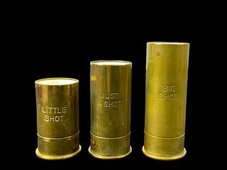 3 Brass Shotgun Shell Jiggers