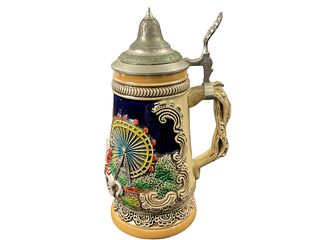 Wien Vienna Limited Edition Handpainted Lidded Ceramic Beer Stein by King Made in Germany