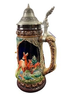Eagle Wildlife Limited Edition Lidded Handpainted Ceramic Beer Stein by King Made in Germany