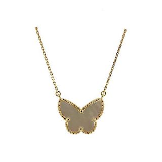 Van Cleef &amp; Arpels Lucky Alhambra Butterfly Pendant Necklace