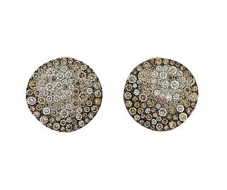 Pomellato Sabbia 18k Rose Gold 3.86ctw Diamond Earrings