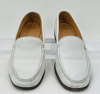 White Leather Loafers size 7 1/2 M, Made in Italy by Gravati for Neiman Marcus