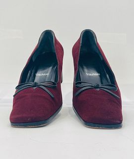 Red Suede Pumps Size 7 1/2 M, Made in Italy by Vera Wang