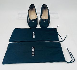 Fabric Flats Size 38 1/2, Made in Italy by CHANEL