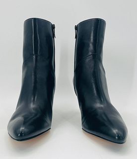 Black Leather Boots Size 7 1/2 M, Made in Italy by Via Spiga