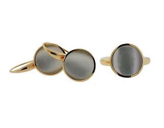 Vhernier Giotti Piccolo 18K Gold Mother Of Pearl Ring Earrings Set
