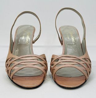 Pink Leather Slingback Pumps Size 14, Made in Italy by Garolini Mes Amis