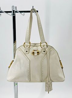 White Leather Handbag, Made in Italy by Yves Saint Laurent