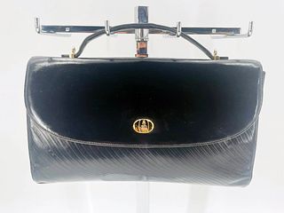 Black Leather Handbag, Made in Italy by Mark Cross