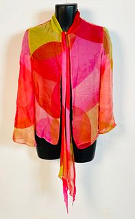 Mila SchÃ¶n Sheer Blouse Size 8/42, Made in Italy