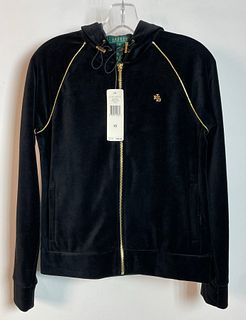 Ralph Lauren Black with Gold Trim Hooded Jacket Size XS