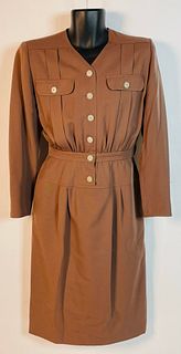 Valentino Miss V Brown Dress Size 40/6, Made in Italy