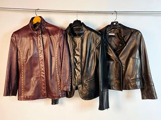 Set of 3 Women's Leather Jackets