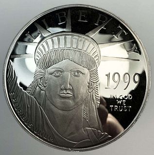 1999 American Eagle Design 4 ozt .999 Silver Platinum Layered  