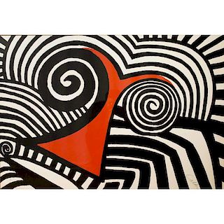 Alexander Calder Lithograph, Red Nose, 1969