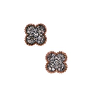 18k Rose Gold Earrings with Champagne Diamonds