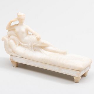 Modern Carved Alabaster Figure of Venus Victrix