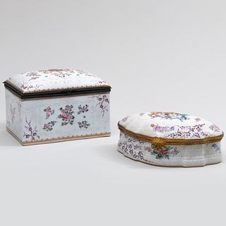 Two Samson Style Porcelain Table Boxes