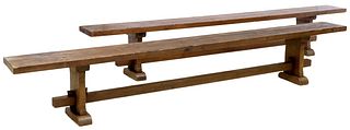 (2)FRENCH PROVINCIAL FARMHOUSE BENCHES