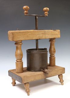RUSTIC FRENCH WOOD & CAST IRON KITCHEN PRESS