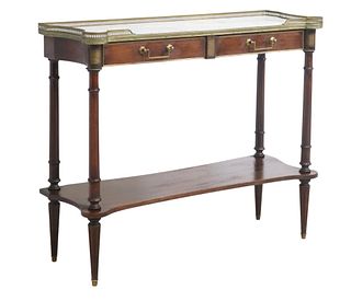 FRENCH LOUIS XVI STYLE MARBLE-TOP MAHOGANY SERVER OR CONSOLE
