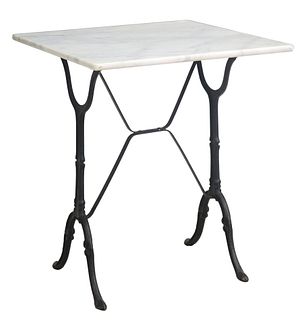 FRENCH MARBLE & CAST IRON BISTRO TABLE