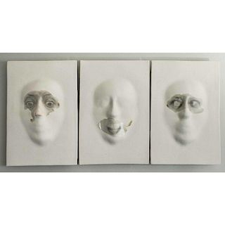 Three Porcelain Facial Masks, Carol Lawton