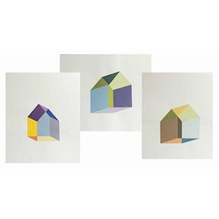 Three Paper Assemblage Pieces, Carol Lawton